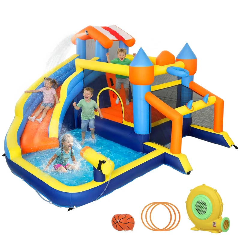 Château Gonflable Aquatique 8-en-1 Lanceur