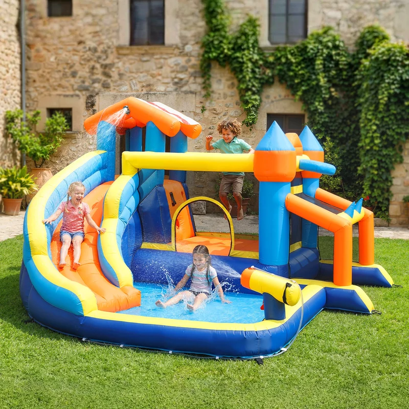 Château Gonflable Aquatique 8-en-1 Lanceur