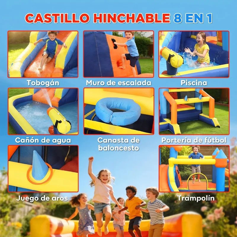 Château Gonflable Aquatique 8-en-1 Lanceur