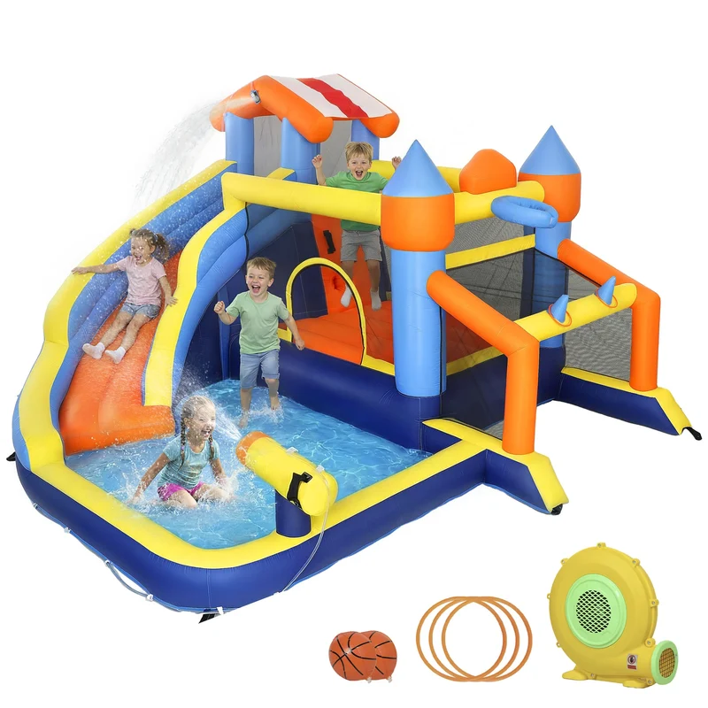 Château Gonflable Aquatique 8-en-1 Lanceur