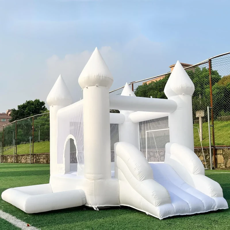 Château Gonflable Blanc Toboggan