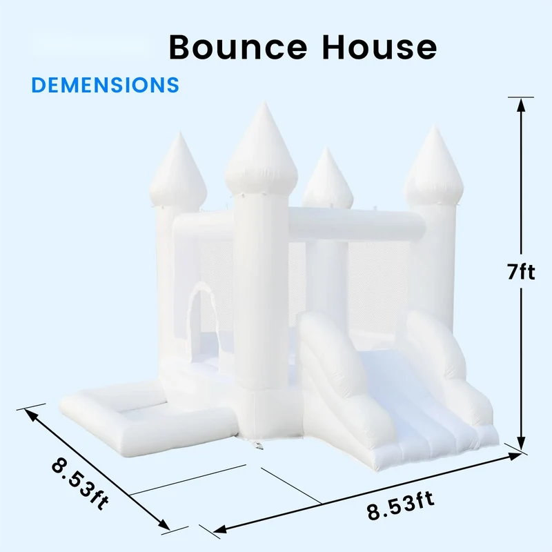 Château Gonflable Blanc Toboggan