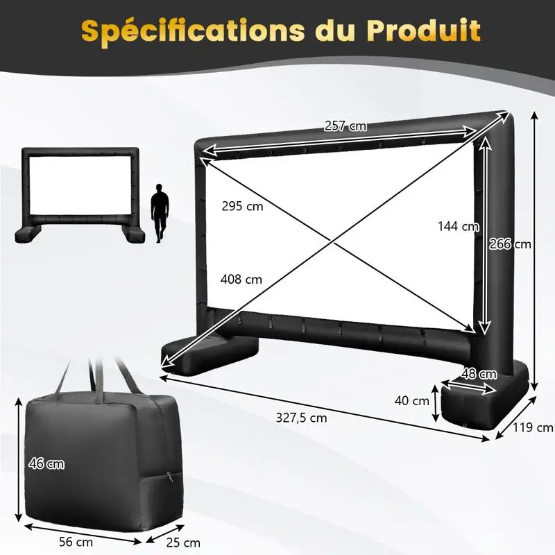 Écran Projection Gonflable 295 cm 4K