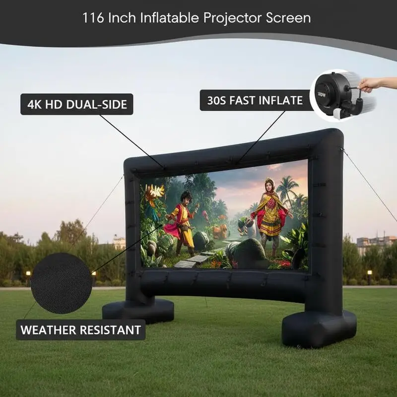 Écran Projection Gonflable 295 cm 4K