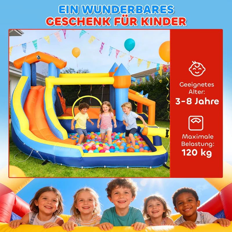 Château Gonflable 8 en 1 Coloré