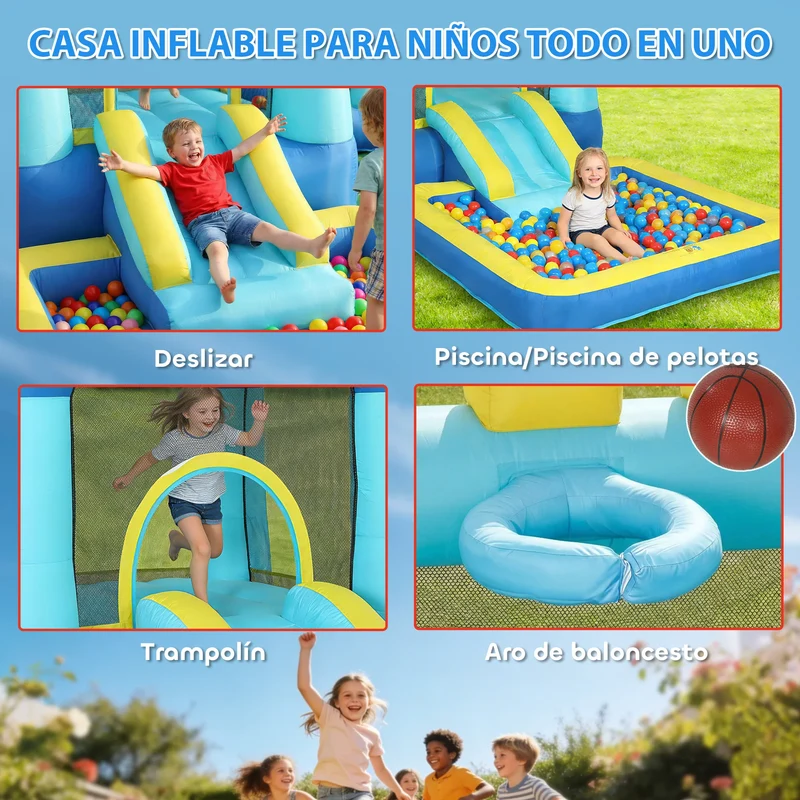 Château Gonflable Bleu Multi-Jeux