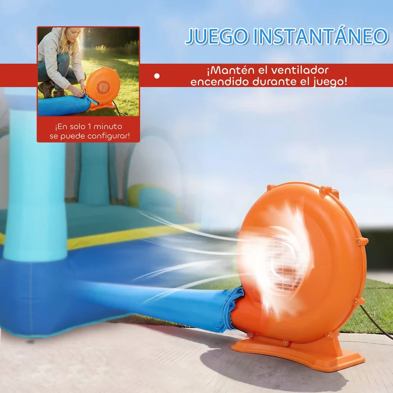 Château Gonflable Bleu Multi-Jeux
