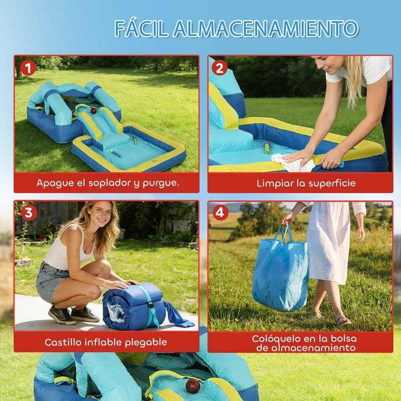 Château Gonflable Bleu Multi-Jeux