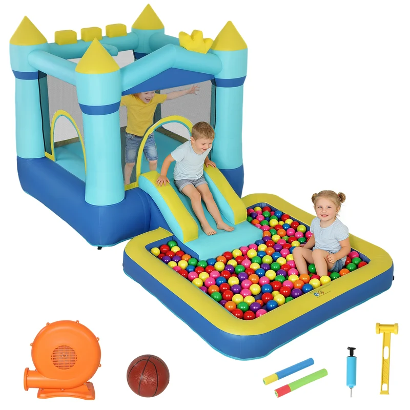 Château Gonflable Bleu Multi-Jeux