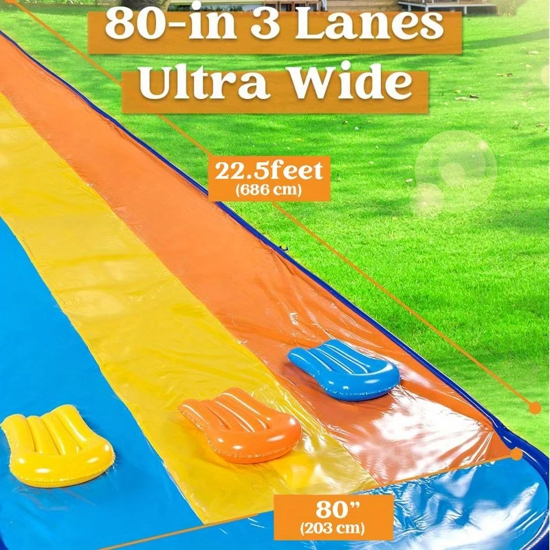 Toboggan Aquatique Gonflable Triple Piste