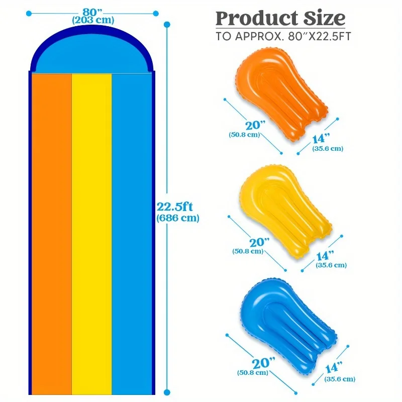 Toboggan Aquatique Gonflable Triple Piste