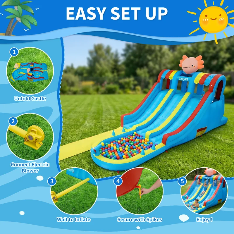 Aire de Jeux Gonflable Hexagonale 8-en-1