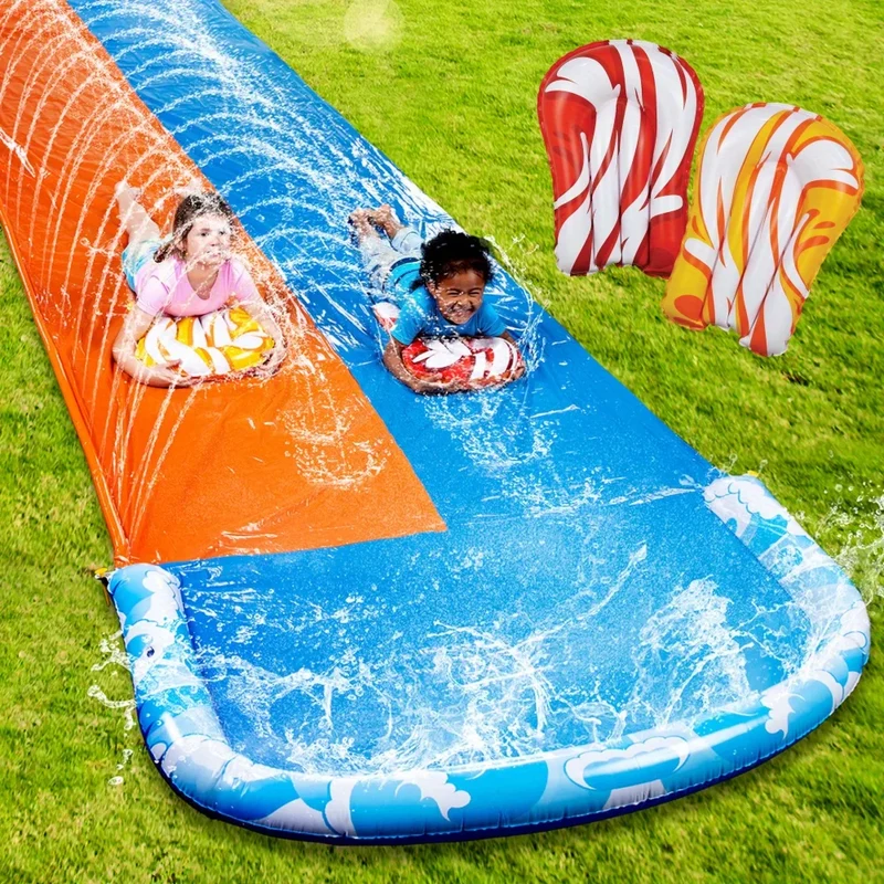 Toboggan Aquatique Gonflable Géant Double Piste