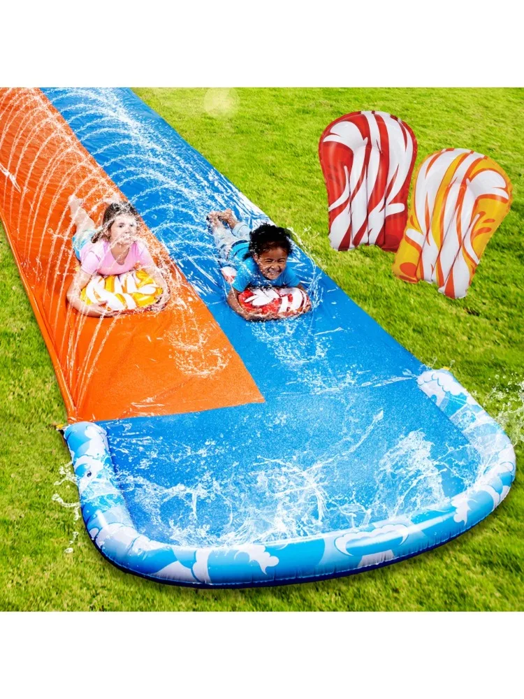 Toboggan Aquatique Gonflable Géant Double Piste