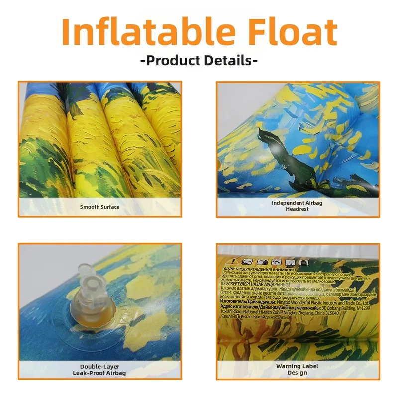 Bouée Gonflable Matelas Graffiti Épaissi