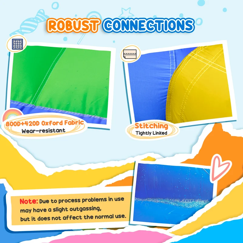 Château Gonflable Multicolore Piscine Toboggan