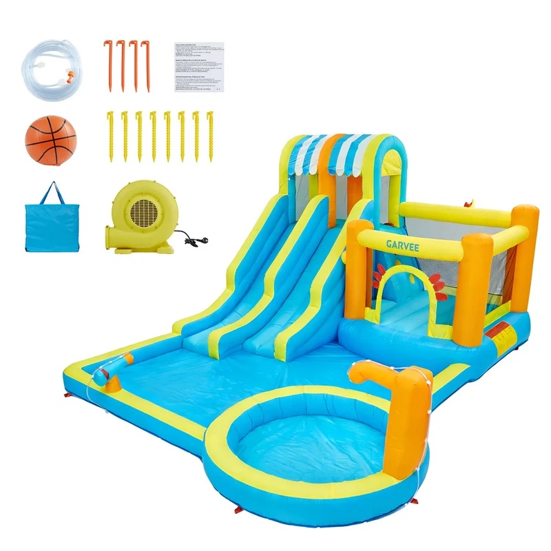 Aire de Jeux Gonflable 9-en-1 Mur Escalade