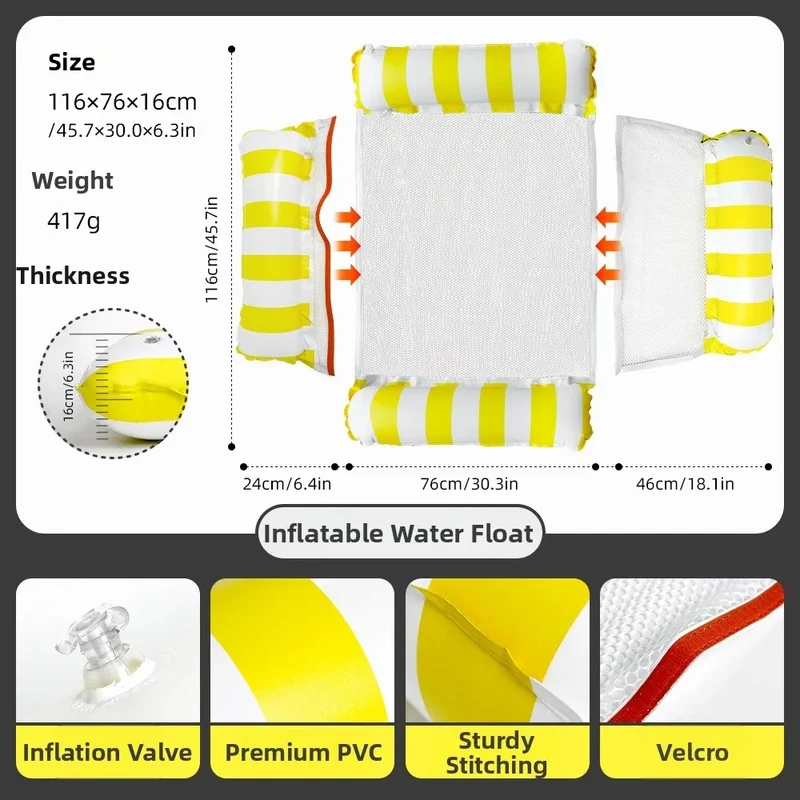 Canapé Gonflable Flottant Pliable 17 Couleurs