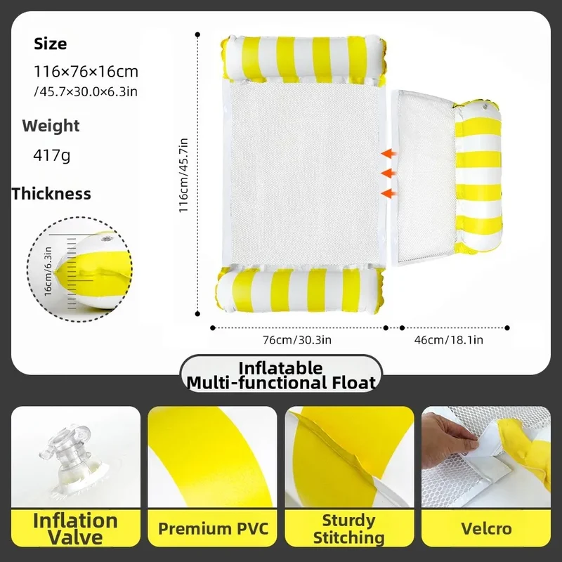Canapé Gonflable Flottant Pliable 17 Couleurs
