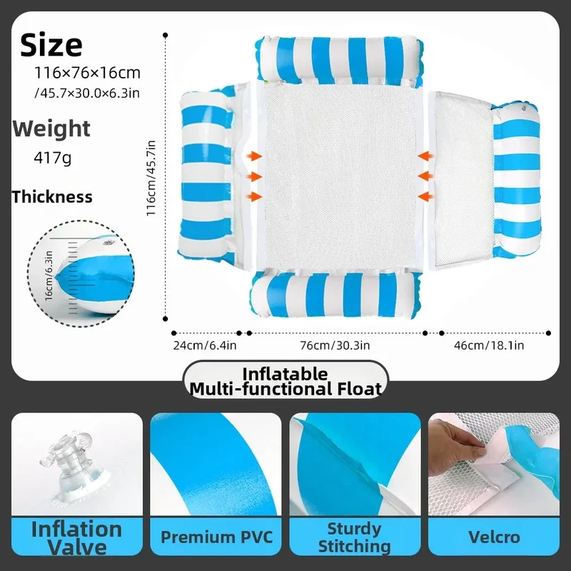 Canapé Gonflable Flottant Pliable 17 Couleurs