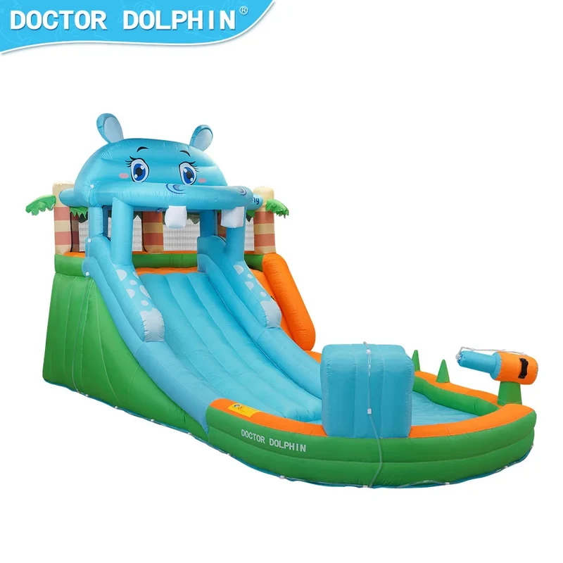 Toboggan Aquatique Gonflable Dauphin Pistolet à Eau