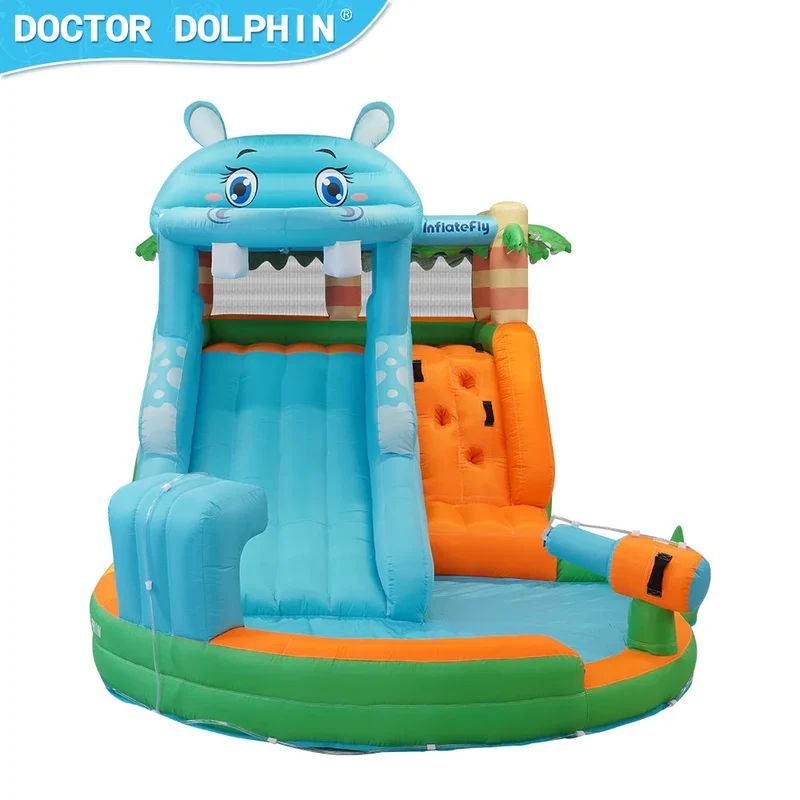 Toboggan Aquatique Gonflable Dauphin Pistolet à Eau