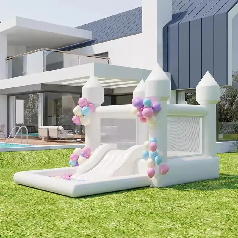 Château Gonflable Blanc 4 m Piscine Balles