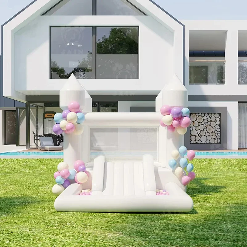 Château Gonflable Blanc 4 m Piscine Balles