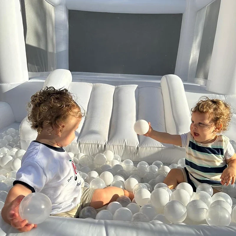 Château Gonflable Blanc 4 m Piscine Balles