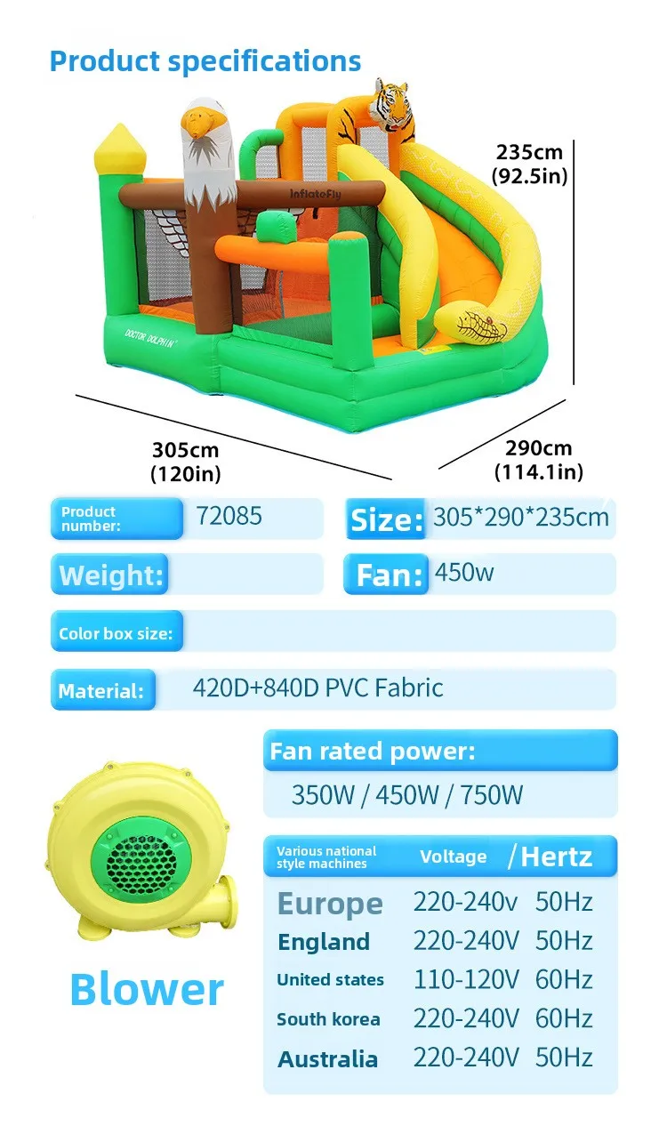 Château Gonflable Animal Toboggan