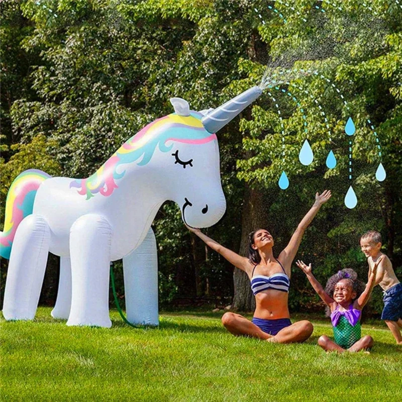 Bouée Gonflable Licorne Géante Jet d'Eau