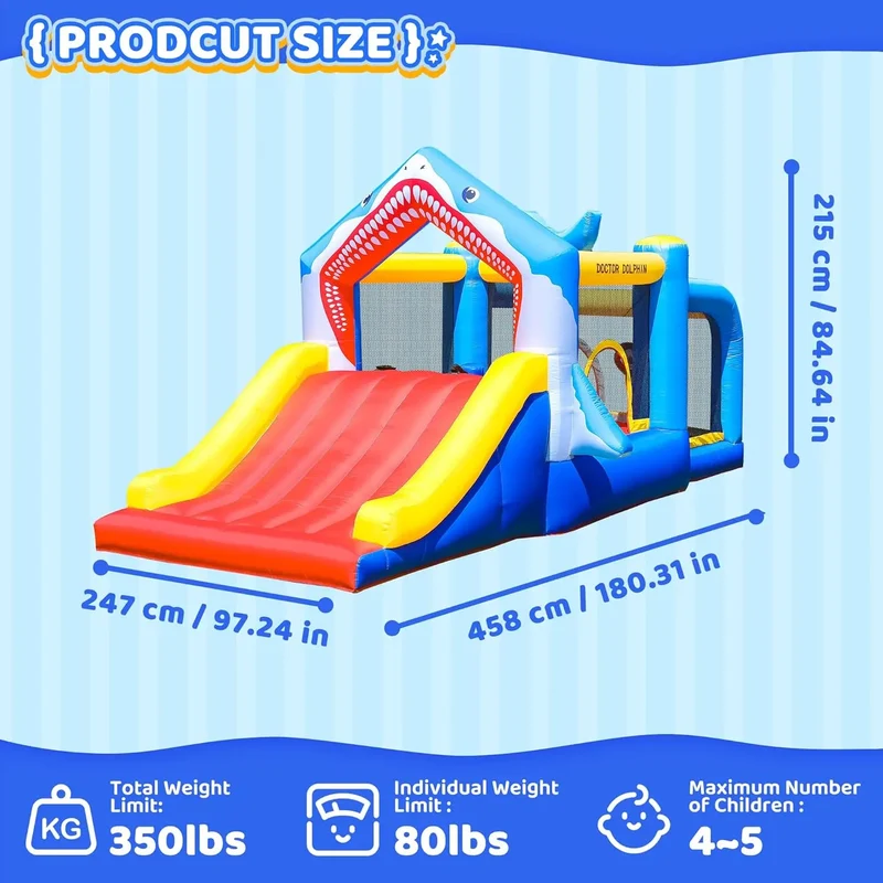Château Gonflable Requin Toboggan