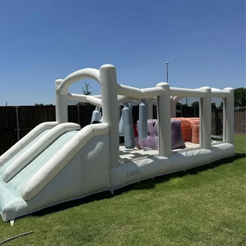 Aire de Jeux Gonflable 6,7 m Double Toboggan
