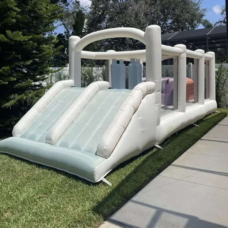 Aire de Jeux Gonflable 6,7 m Double Toboggan