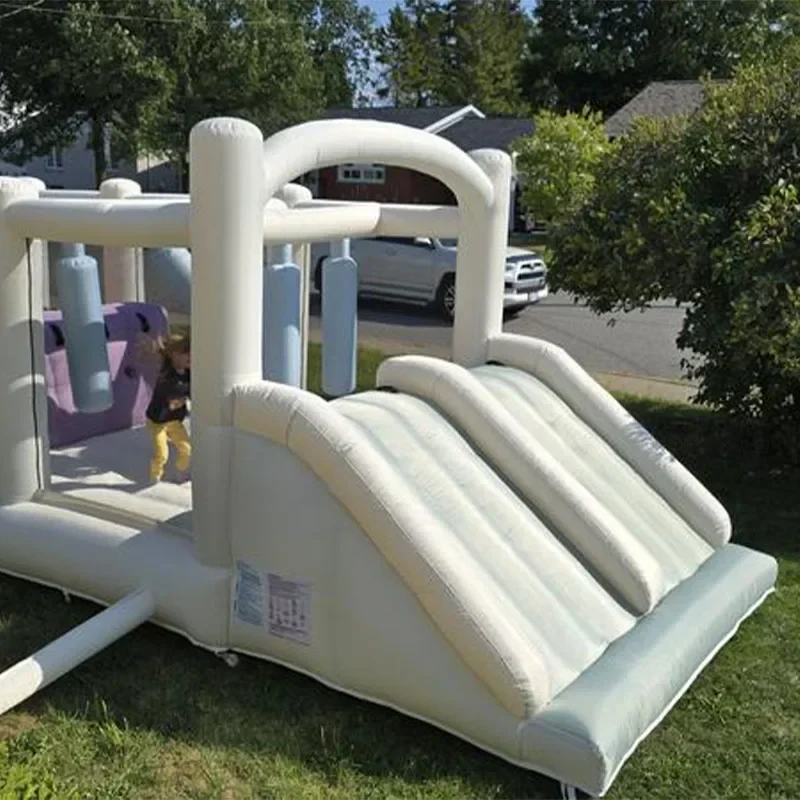 Aire de Jeux Gonflable 6,7 m Double Toboggan