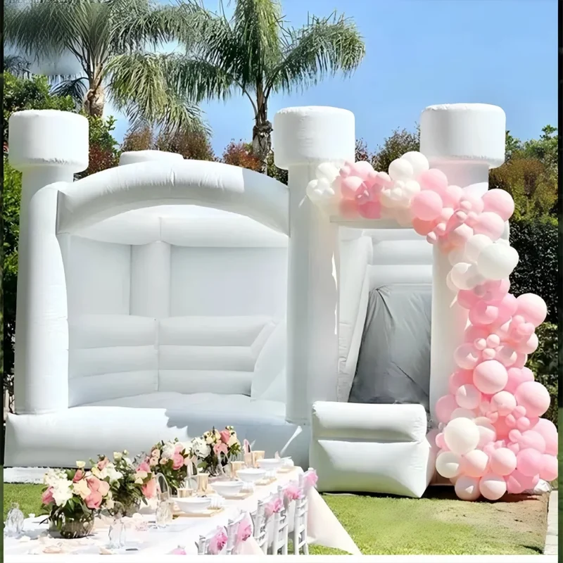 Château Gonflable Blanc Romantique Mariage