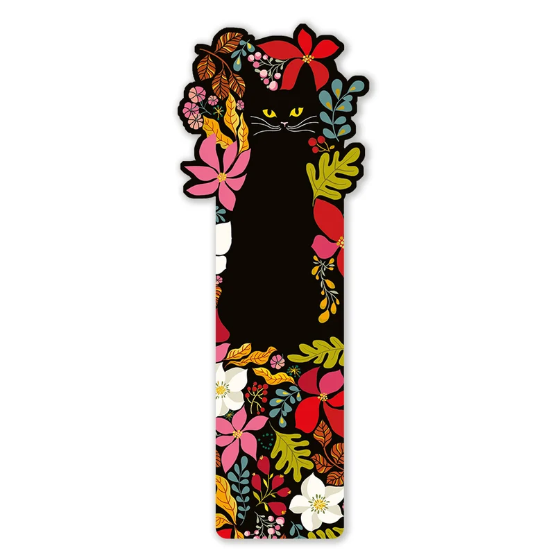 Marque-pages découpé Chat noir - Cartes d'art