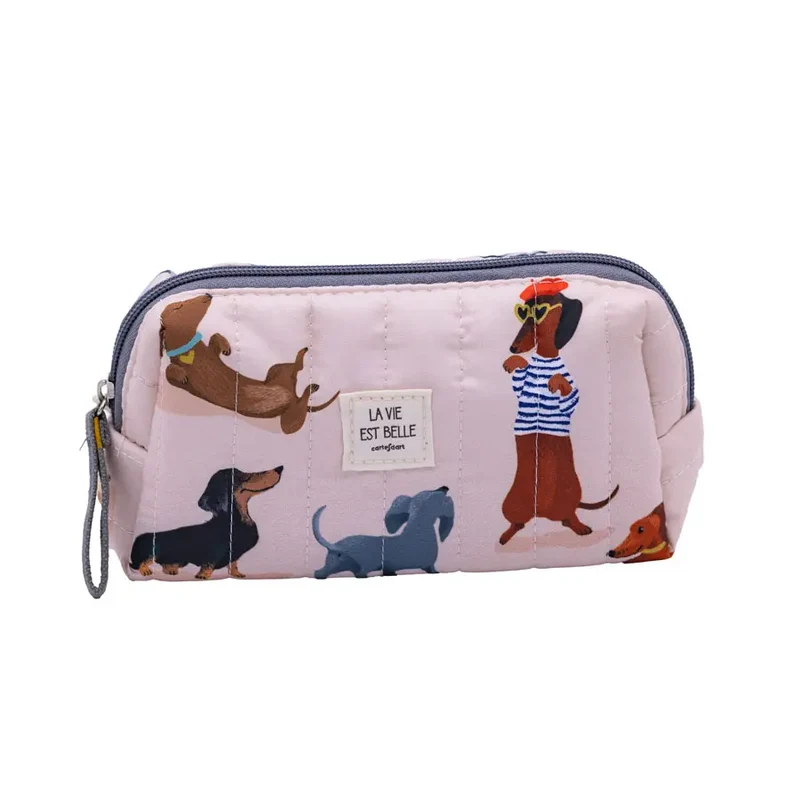 Petite trousse matelassée Teckels - Cartes d'Art