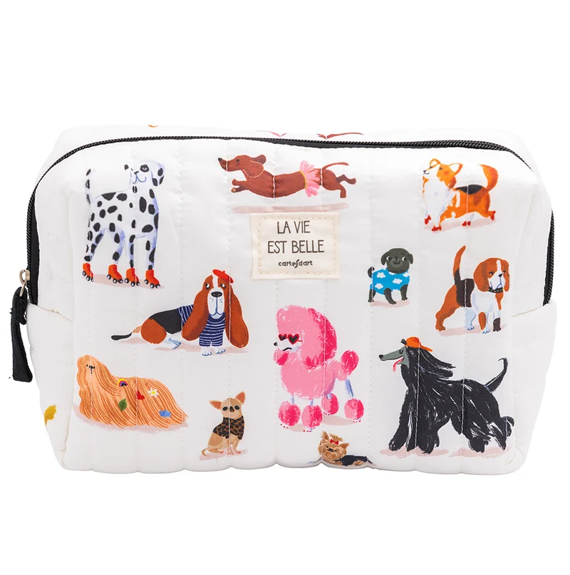 Grande trousse matelassée les Toutous - Cartes d'Art