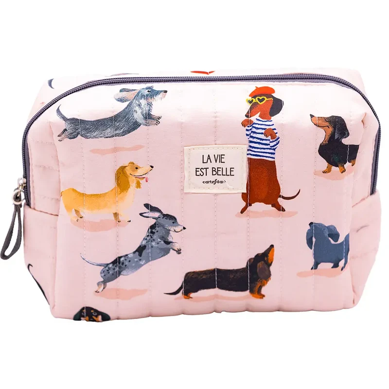 Grande trousse matelassée Teckels Club - Cartes d'Art