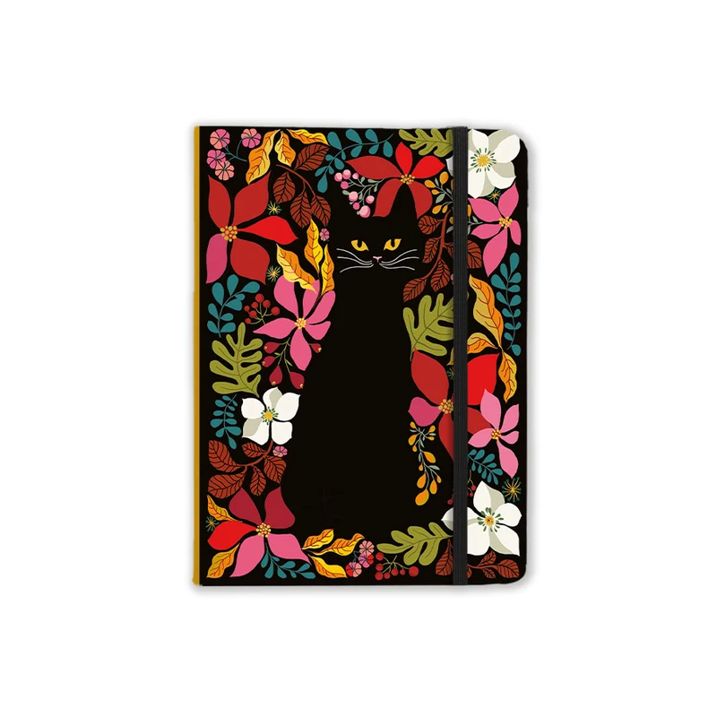Calepin élastique A6 Chat noir - Cartes d'Art