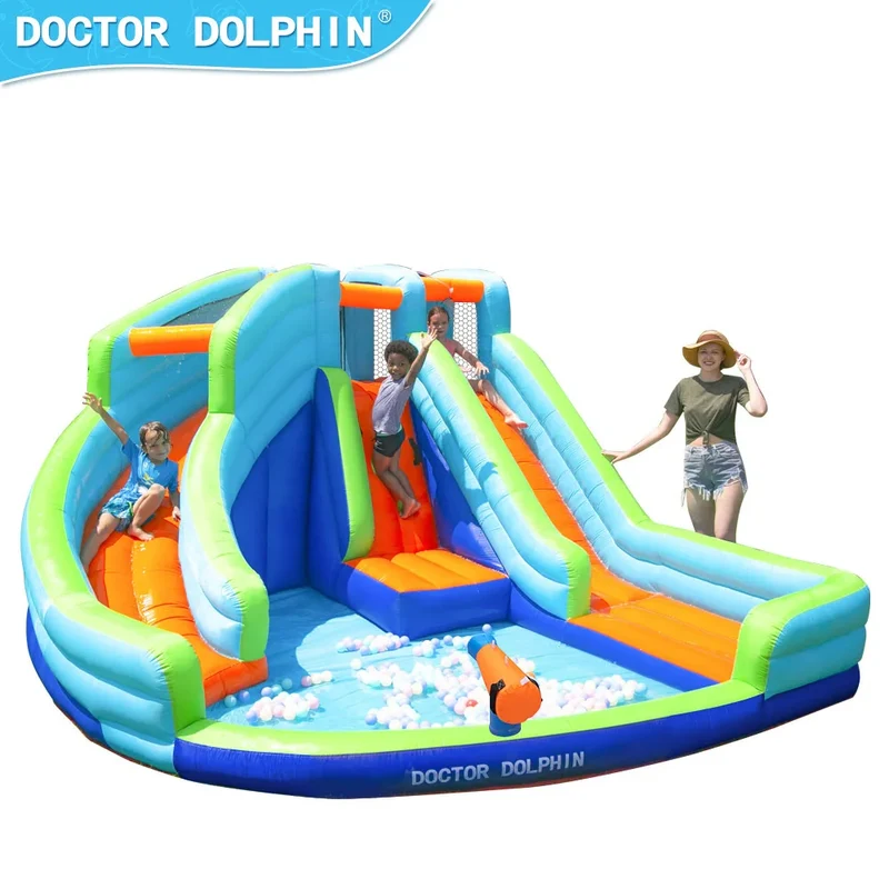 Toboggan Aquatique Gonflable Dauphin Château