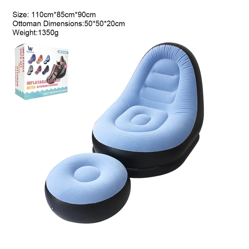 Canapé Gonflable Repose-Pieds Multicolore