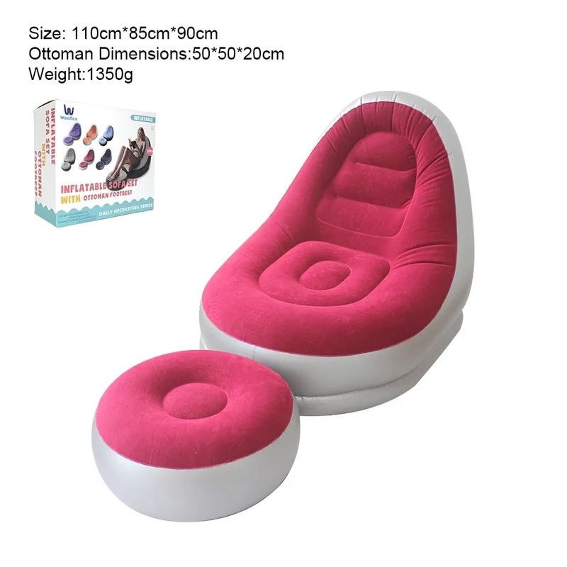 Canapé Gonflable Repose-Pieds Multicolore