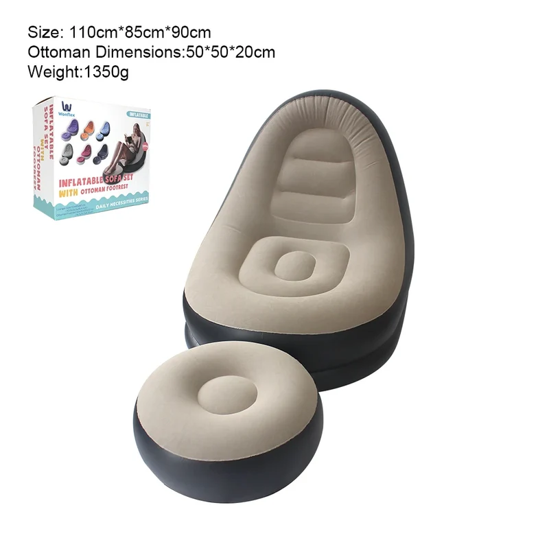 Canapé Gonflable Repose-Pieds Multicolore