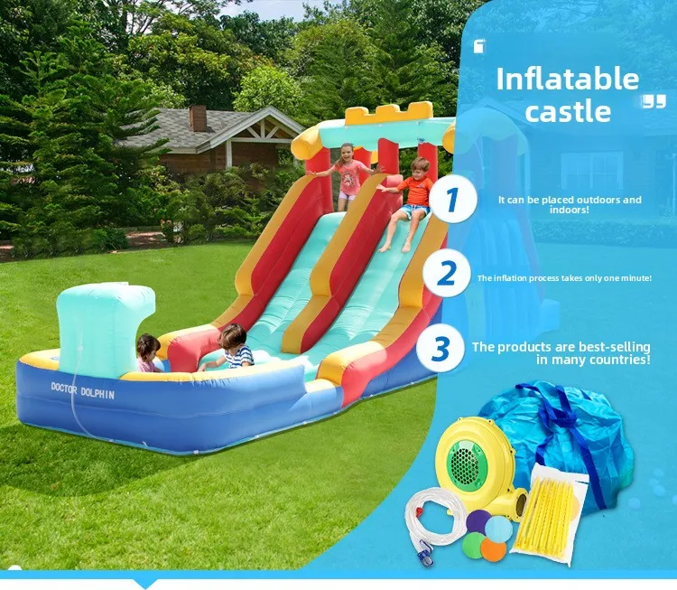 Château Gonflable Double Toboggan 5,5 m