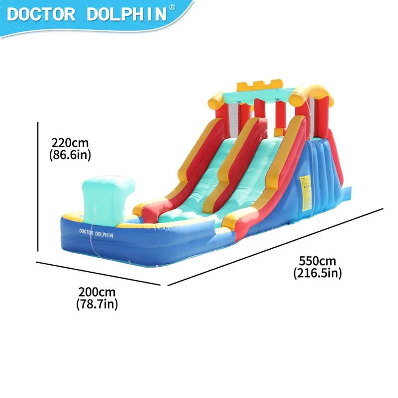 Château Gonflable Double Toboggan 5,5 m