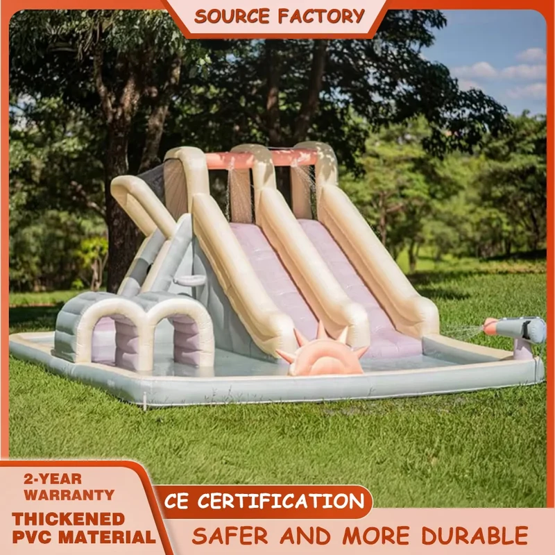 Château Gonflable Toboggan Piscine 5 m