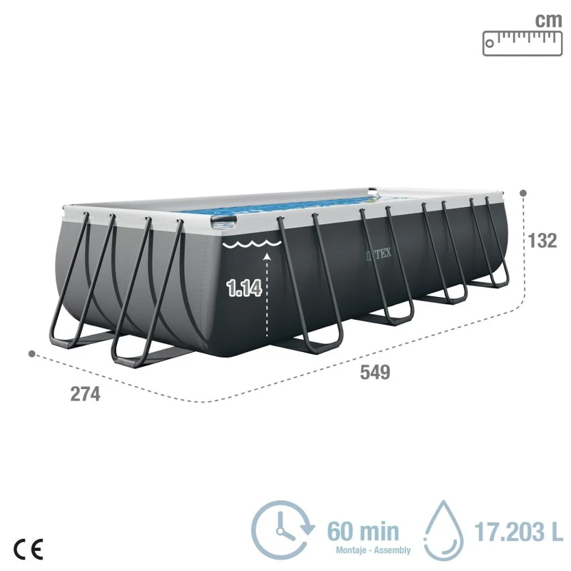 Intex Ultra XTR Frame Piscina Rectangular 549x274x132cm Con Depuradora