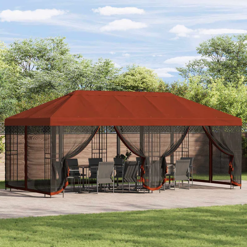 Paviljoen Met Zijwanden 6 X 3 M Polyester En Staal